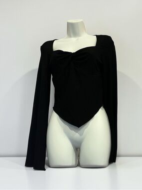 Avanova Women’s Long Sleeve Square Neck Crop Top – Size S – NWT